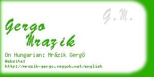 gergo mrazik business card